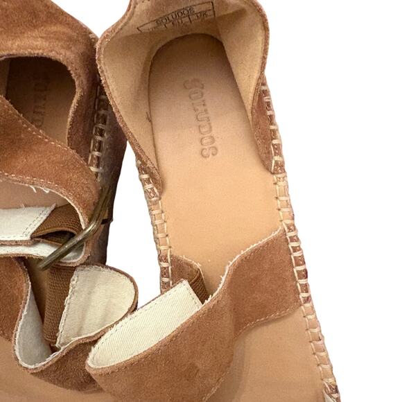 Soludos Palma Caramel Suede Platform Espadrilles with ankle strap, Size 10 - Picture 6 of 6